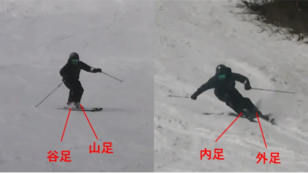 スキーの身体の部位の用語